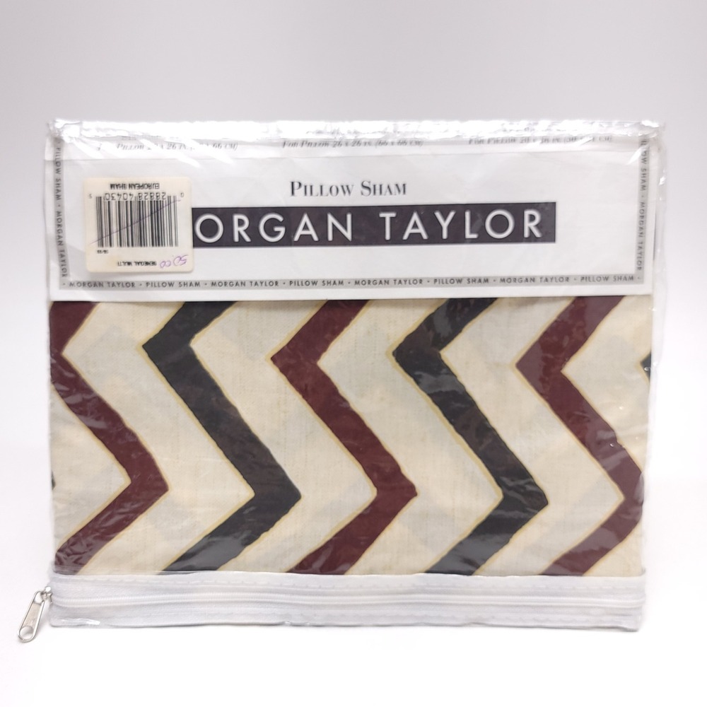 Morgan Taylor Senegal Multi European Pillow Sham Vintage 1993 Chevron Made USA